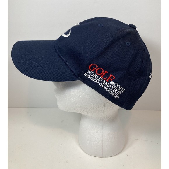 GOLF.COM World Amateur Handicap Championship Hat Cap Blue Adjustable Strap EUC - Picture 2 of 6